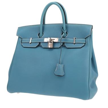Borsa Hermès “Haut à Courroies” da 32 cm in pelle Togo Bleu Jean
