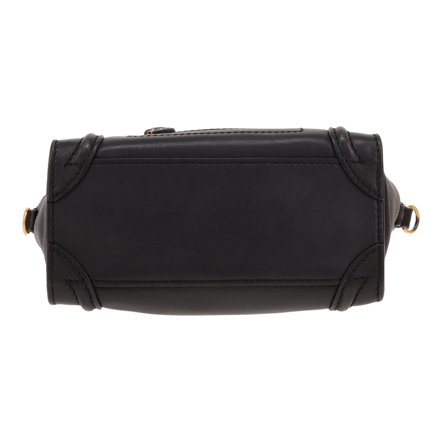 Bolso bandolera Celine  Luggage Nano en cuero granulado negro - Detail D1