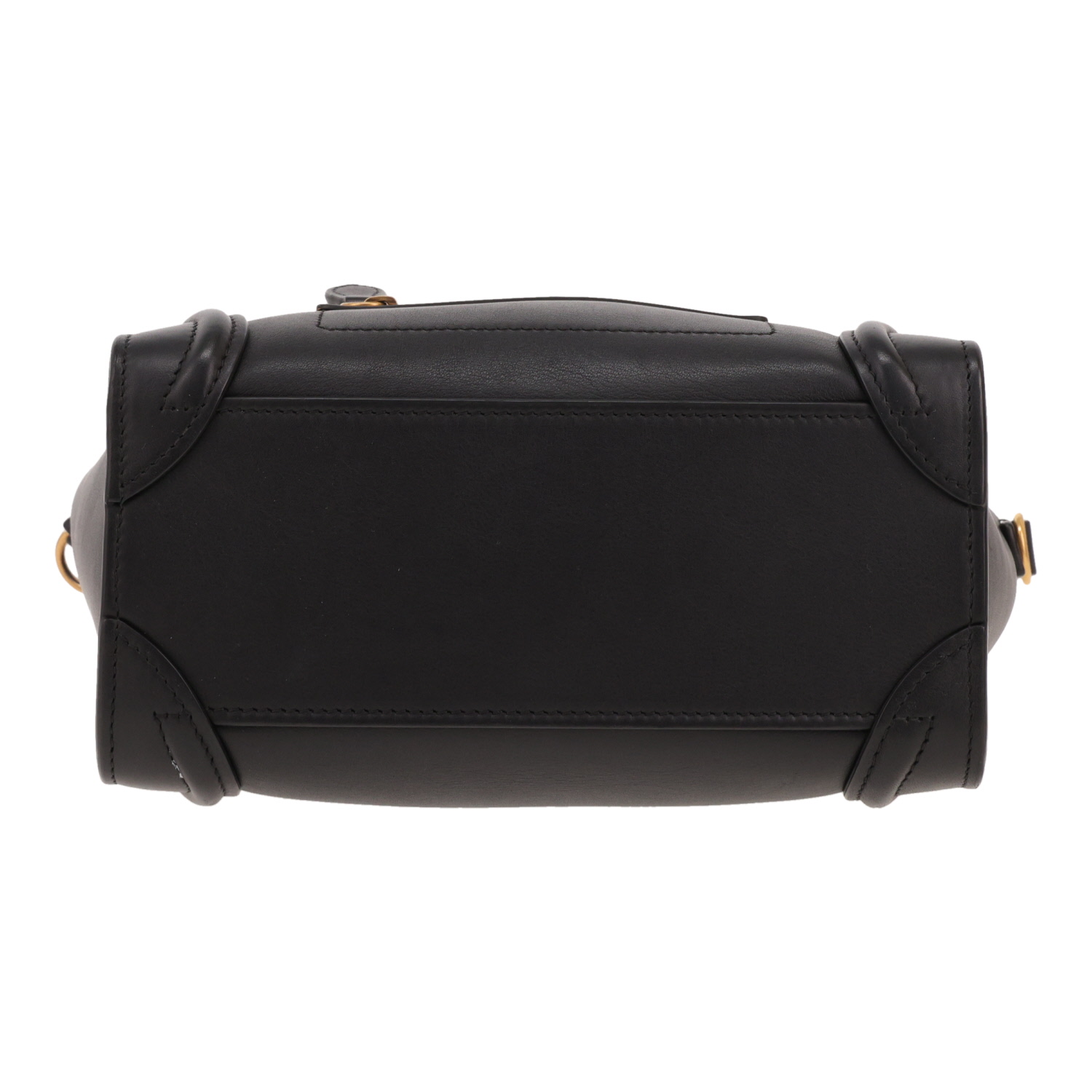 Bolso bandolera Celine  Luggage en cuero granulado negro - Detail D1