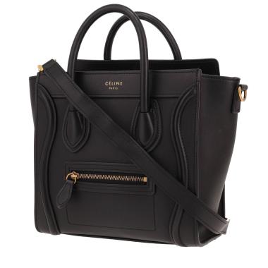 Celine  Luggage shoulder bag  in black grained leather