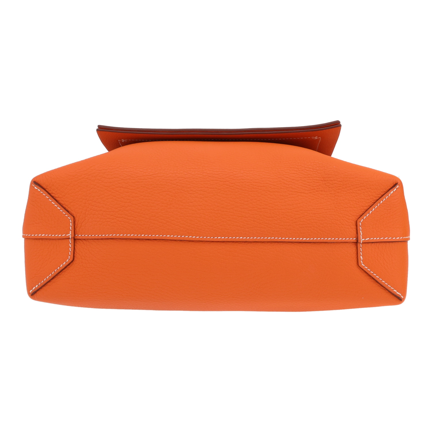 Hermès tote bag  Cabasellier small model  in Orange Togo leather - Detail D1