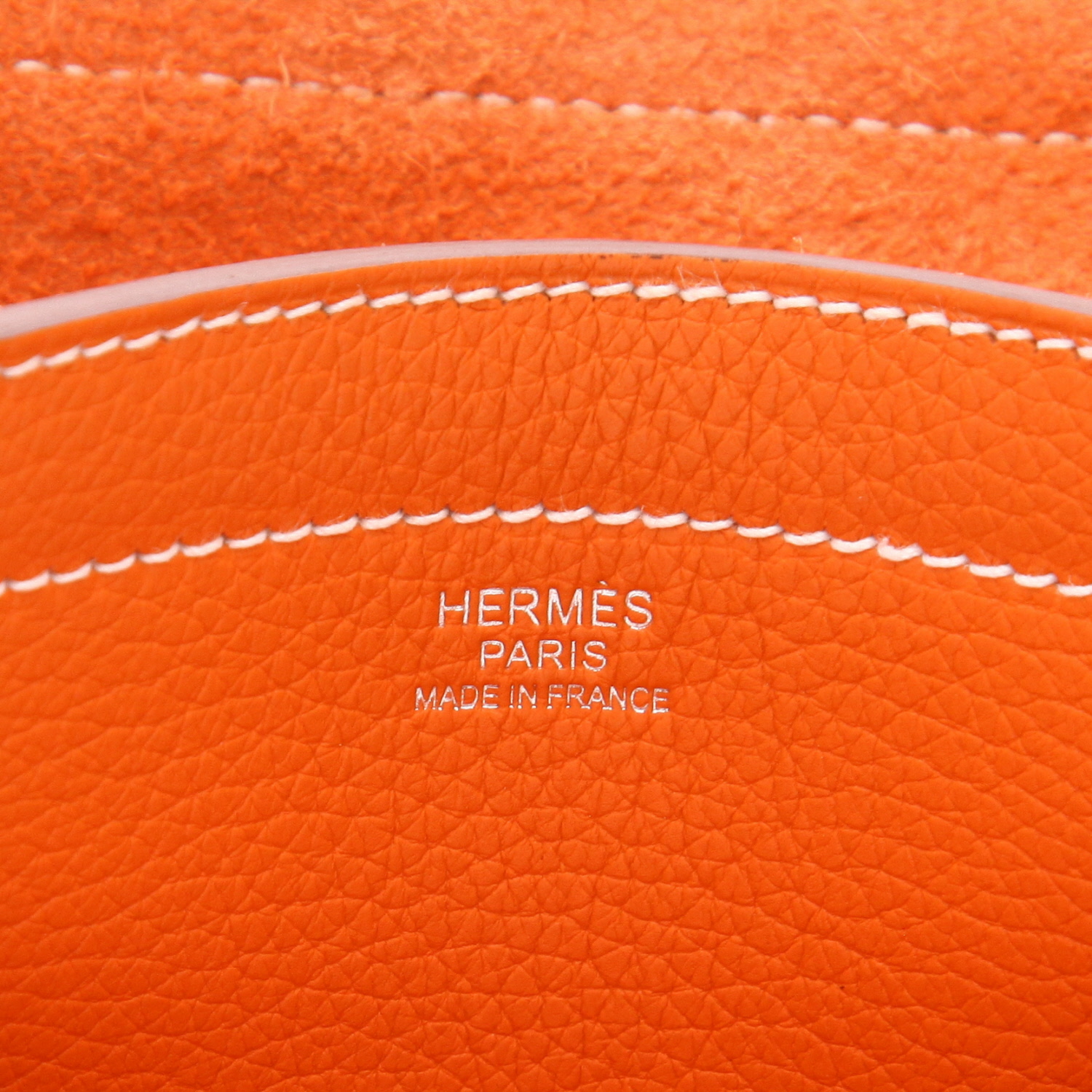 Borsa shopping Hermès  Cabasellier modello piccolo  in pelle Togo Orange - Detail D2