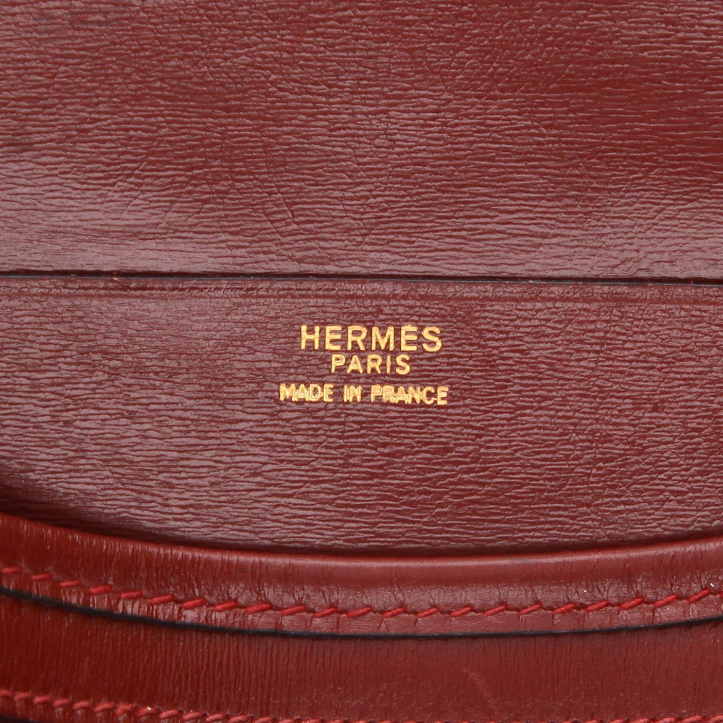 Hermès ‘Balle De Golf’ handbag in Bordeaux box leather - Detail D2