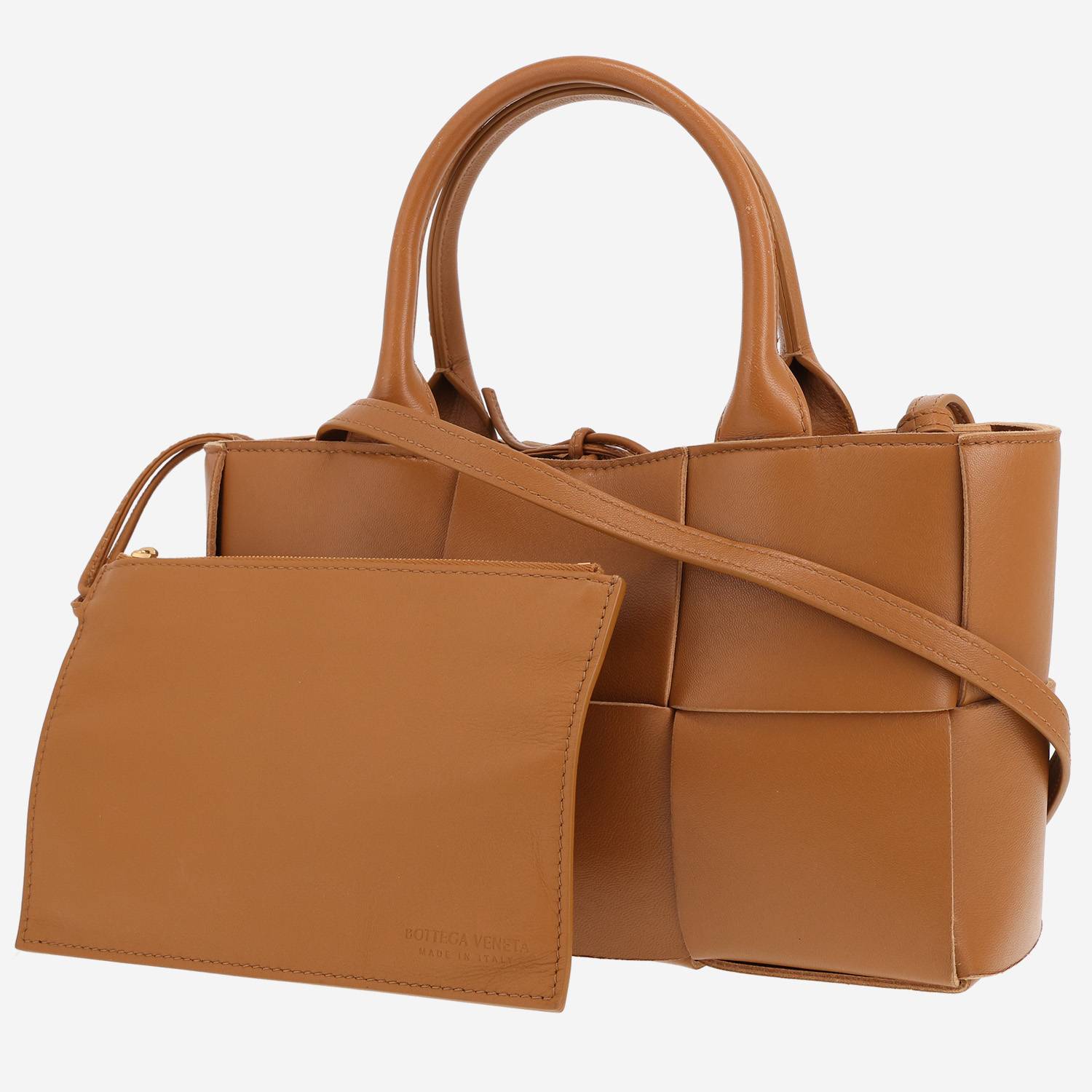 Bottega Veneta Arco Mini tote bag in brown intrecciato leather