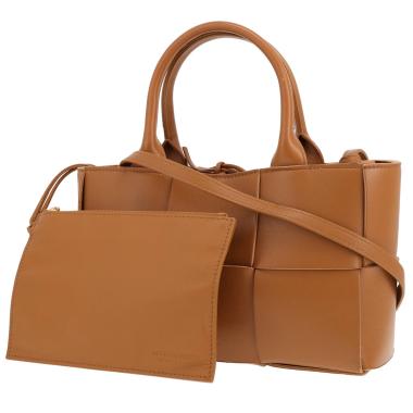 Bottega Veneta Arco Mini tote bag in brown intrecciato leather