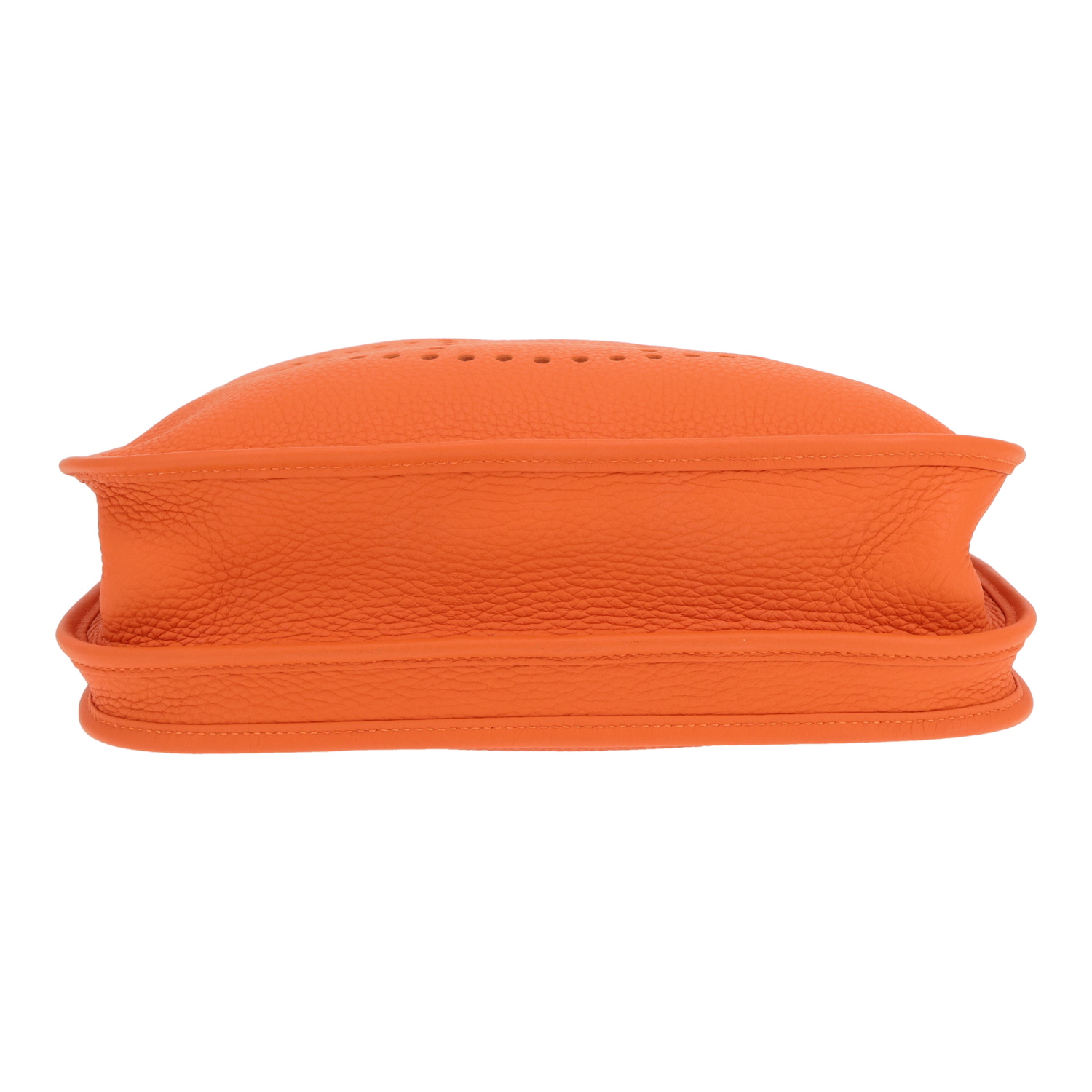 Hermès Evelyne 29 cm shoulder bag in Orange Togo leather - Detail D1