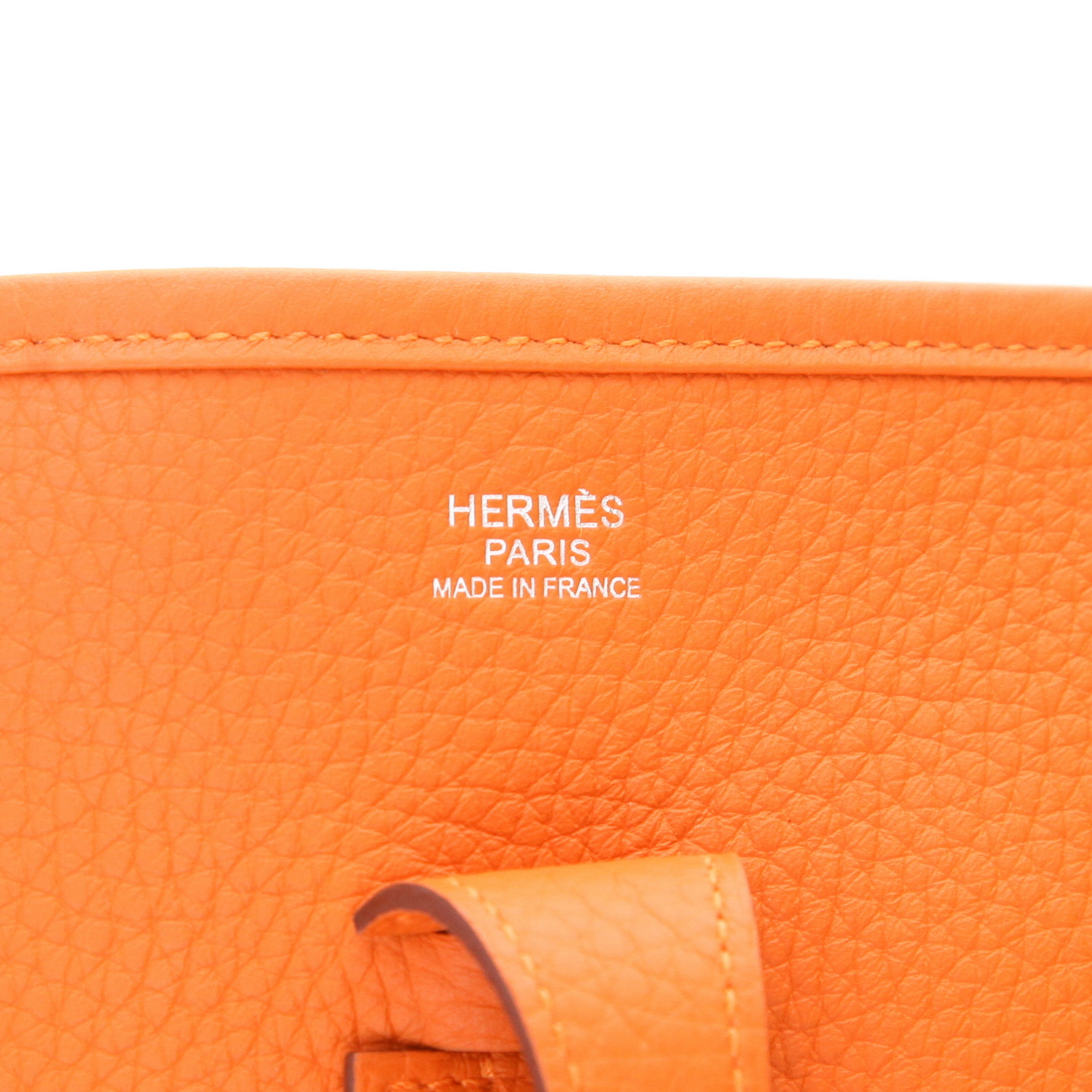Borsa a tracolla Hermès Evelyne da 29 cm in pelle Togo Orange - Detail D2