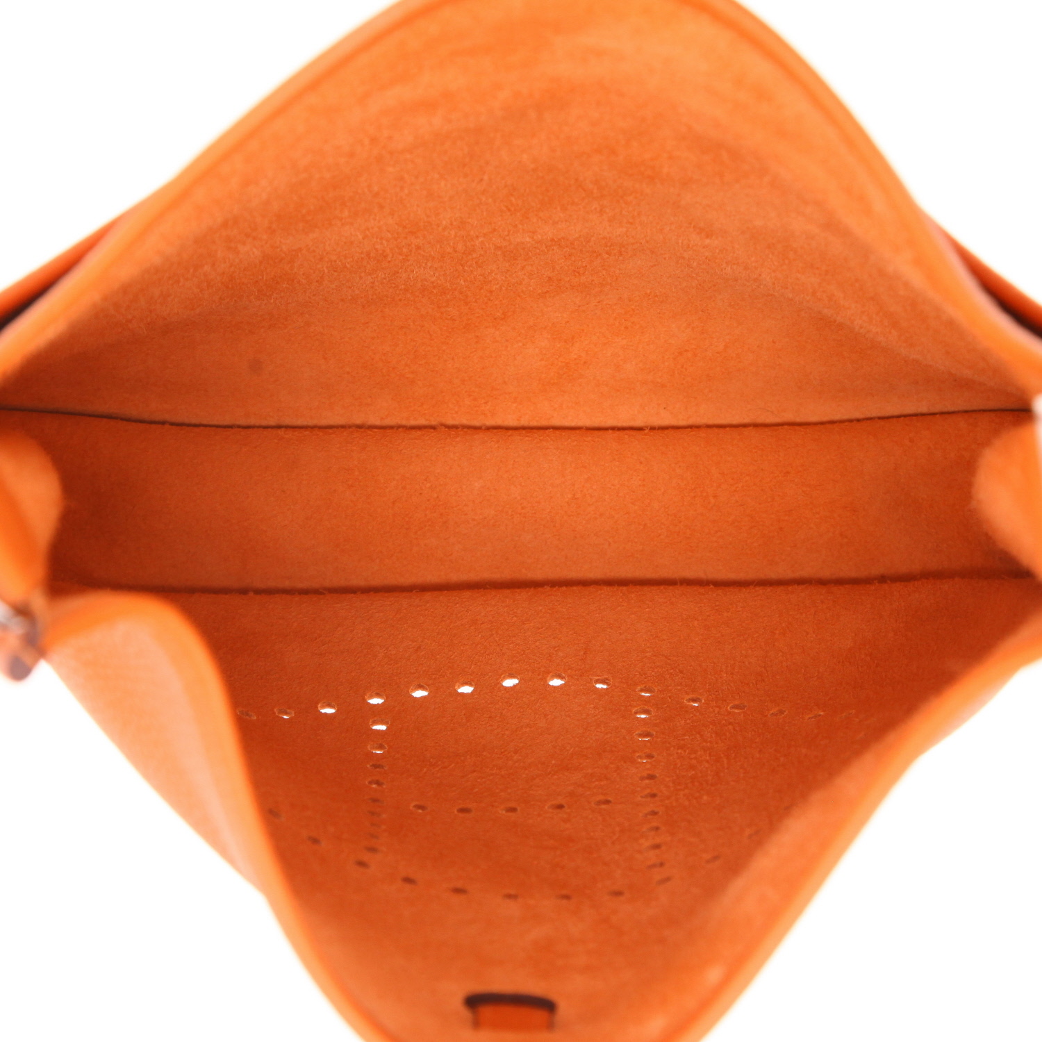 Hermès Evelyne 29 cm shoulder bag in Orange Togo leather - Detail D3