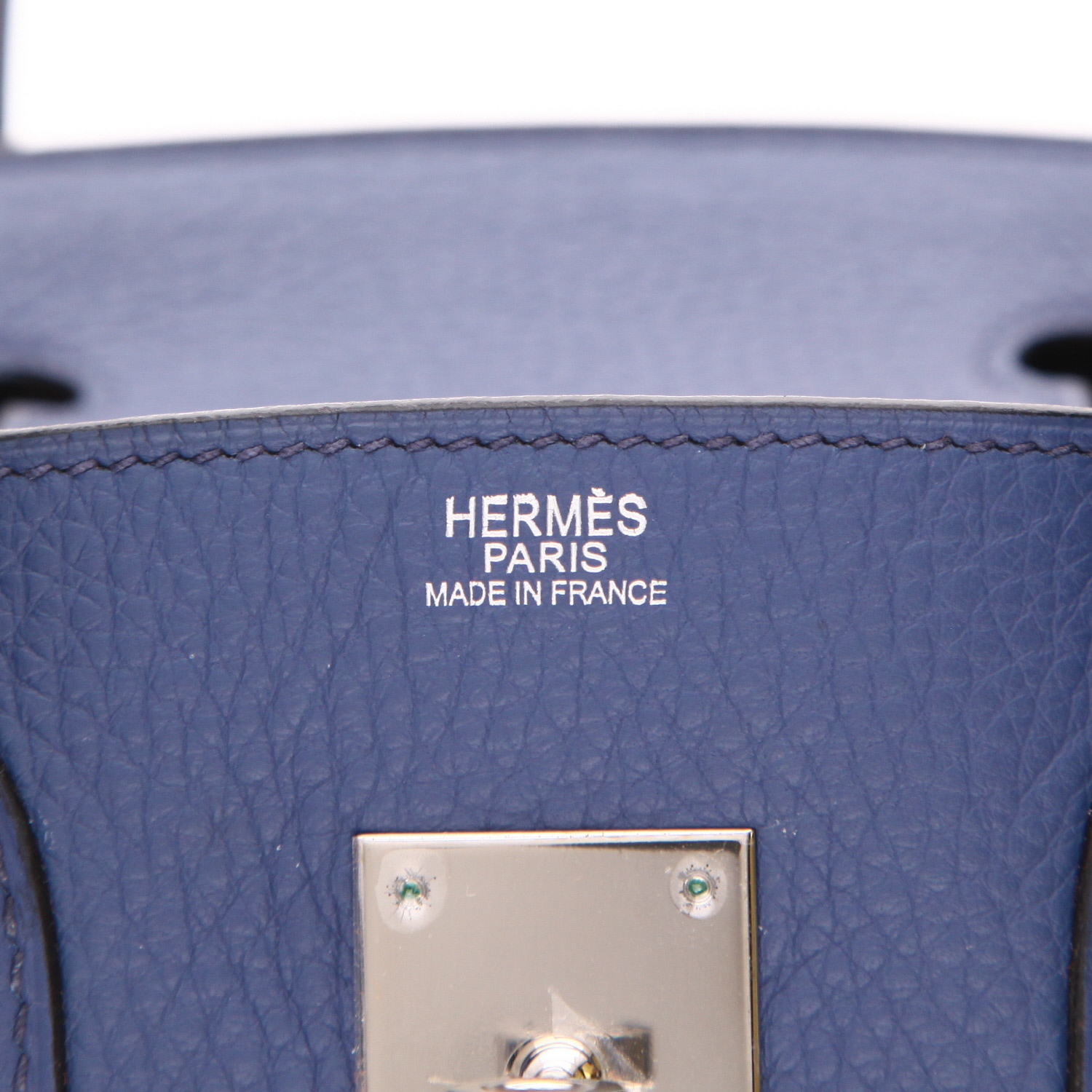 Borsa Hermès Birkin da 30 cm in pelle Togo Bleu Brighton - Detail D2