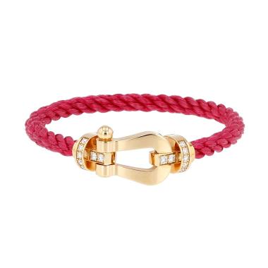 Pulsera Fred Force 10, modelo grande, en oro amarillo y diamantes