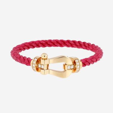 Bracelet Fred Force 10 grand modèle en or jaune et diamants