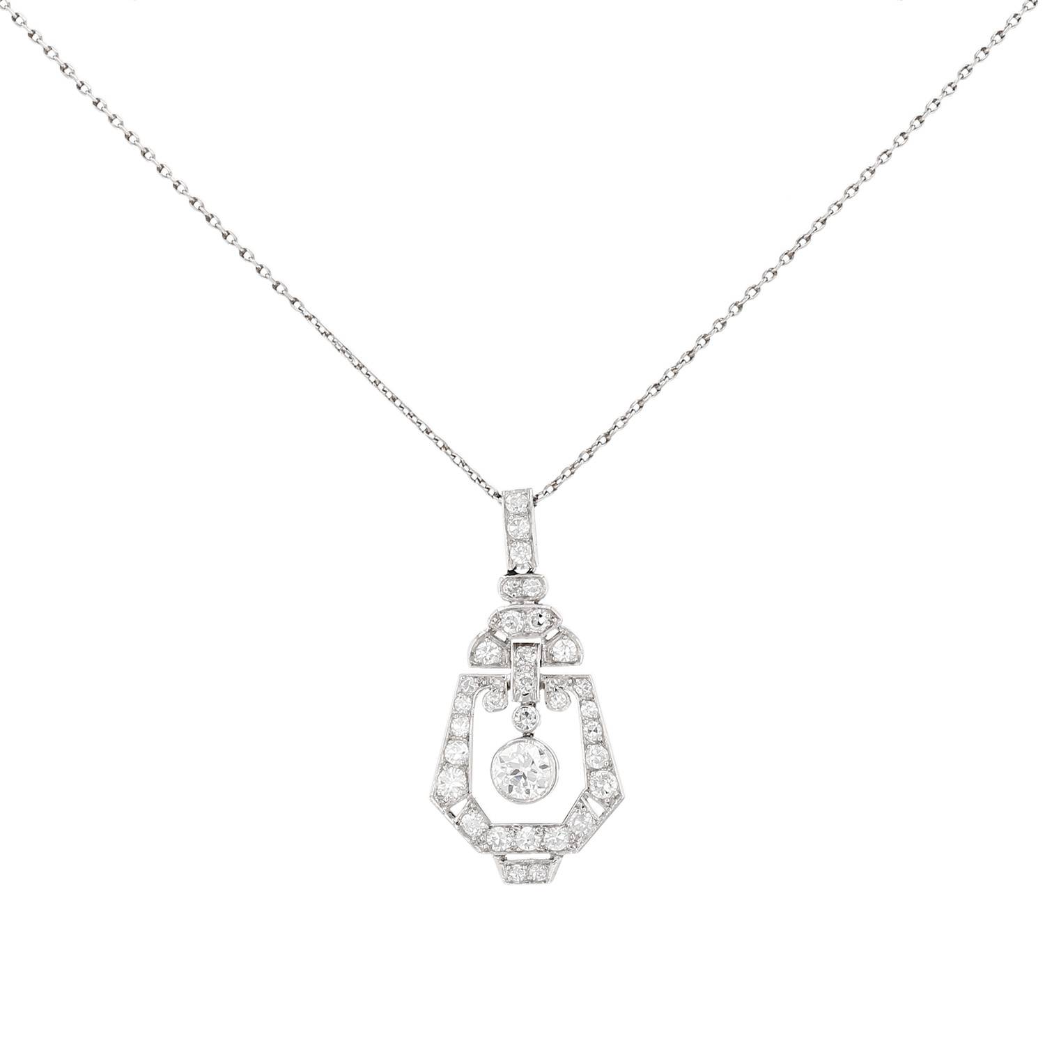 Collier années 30 Vintage en platine et diamants