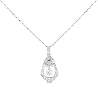 Collier années 30 Vintage en platine et diamants
