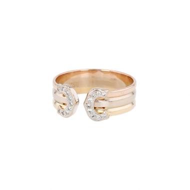 Bague Cartier C de Cartier petit modèle en 3 ors et diamants