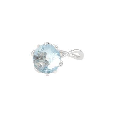 Anello Dior Oui in oro bianco, acquamarina e diamanti