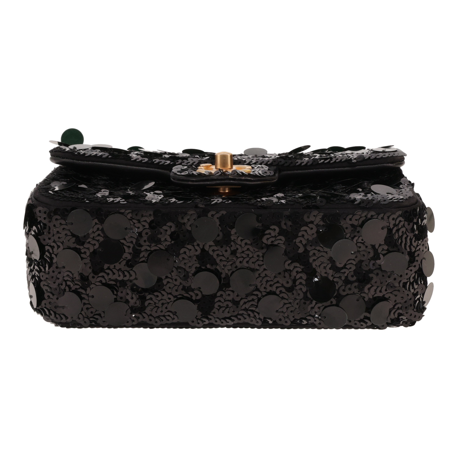 Borsa a tracolla Chanel  Timeless Mini in paillettes e raso nero - Detail D1