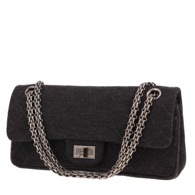 Sac à main Chanel  Chanel 2.55 Baguette petit modèle  en jersey gris