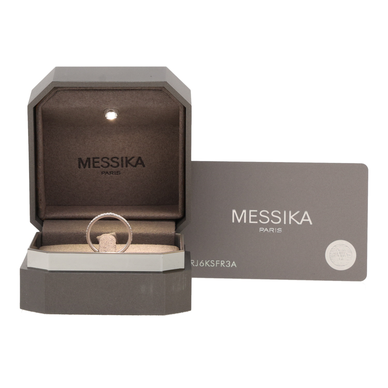 Anello Messika Gatsby taglia XS in oro bianco e diamanti - Detail D2