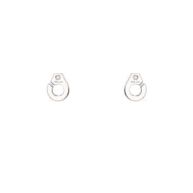 Paire de boucles d'oreilles Dinh Van Menottes en or blanc et diamants