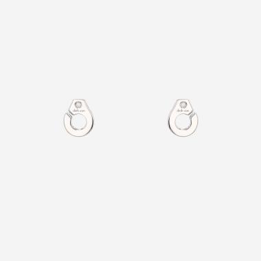 Paire de boucles d'oreilles Dinh Van Menottes en or blanc et diamants