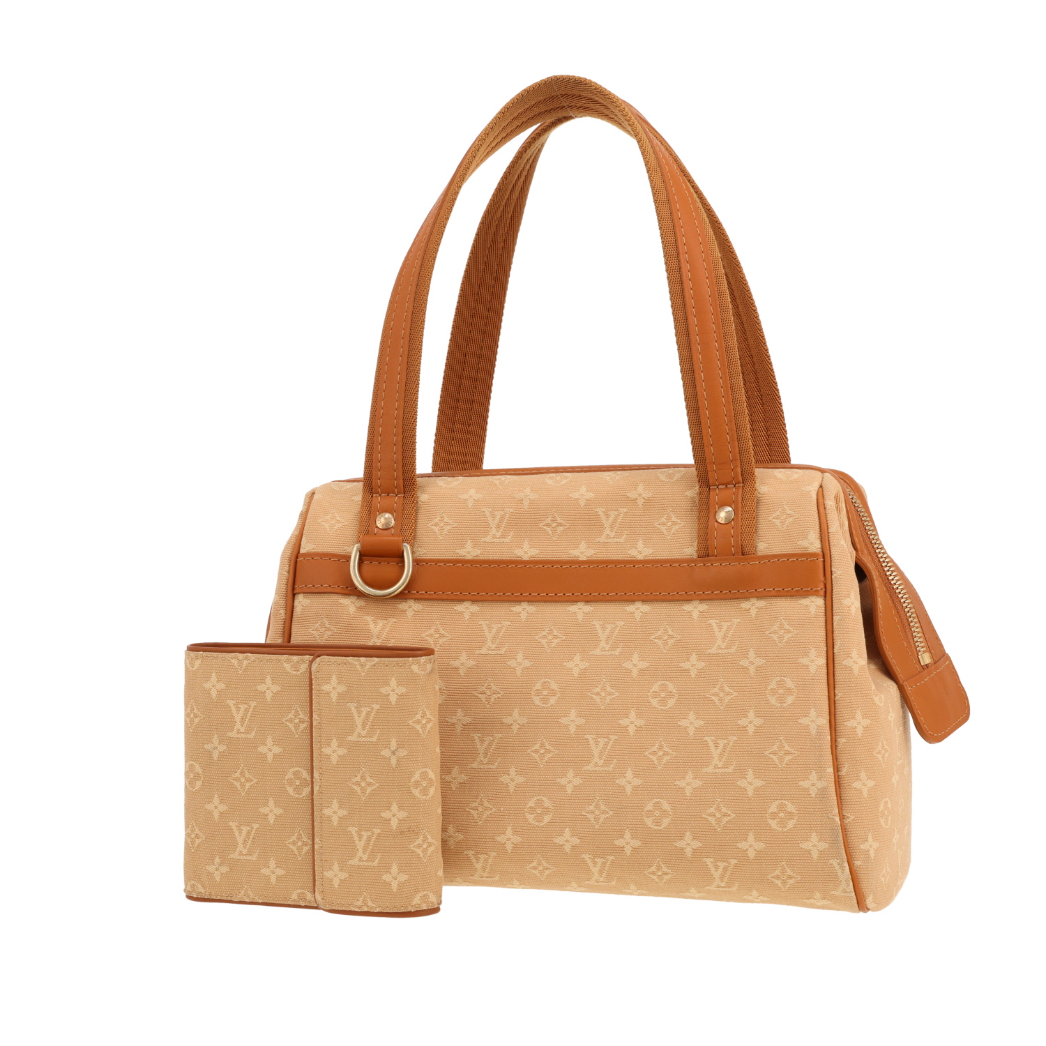 Borsa Louis Vuitton  Joséphine in tessuto a monogramma Idylle beige e pelle marrone - Detail D4