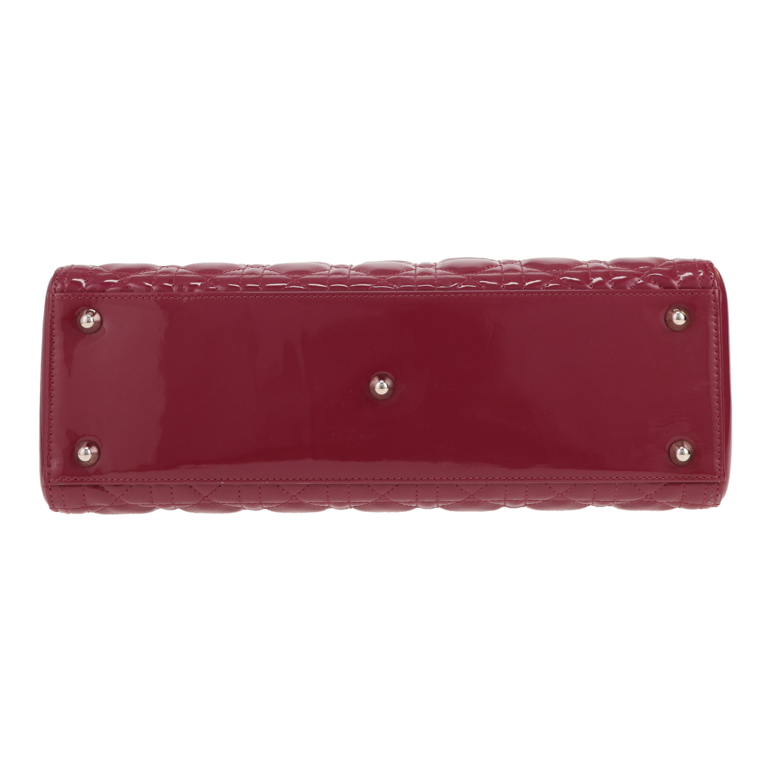 Borsa Dior  Lady Dior in pelle verniciata rosa Cassis - Detail D1
