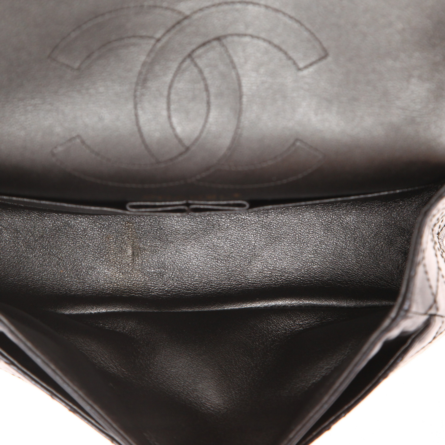 Borsa a tracolla Chanel  2.55 in pelle iridescente trapuntata verde - Detail D3
