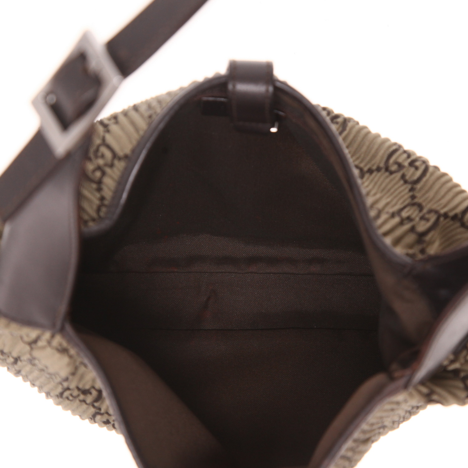 Borsa Gucci  Jackie in tela "sûpreme GG" verde kaki e pelle marrone - Detail D3