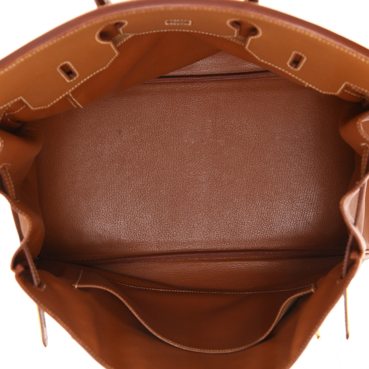 Sac à main Hermès  Birkin 35 cm en cuir Courchevel gold - Detail D3