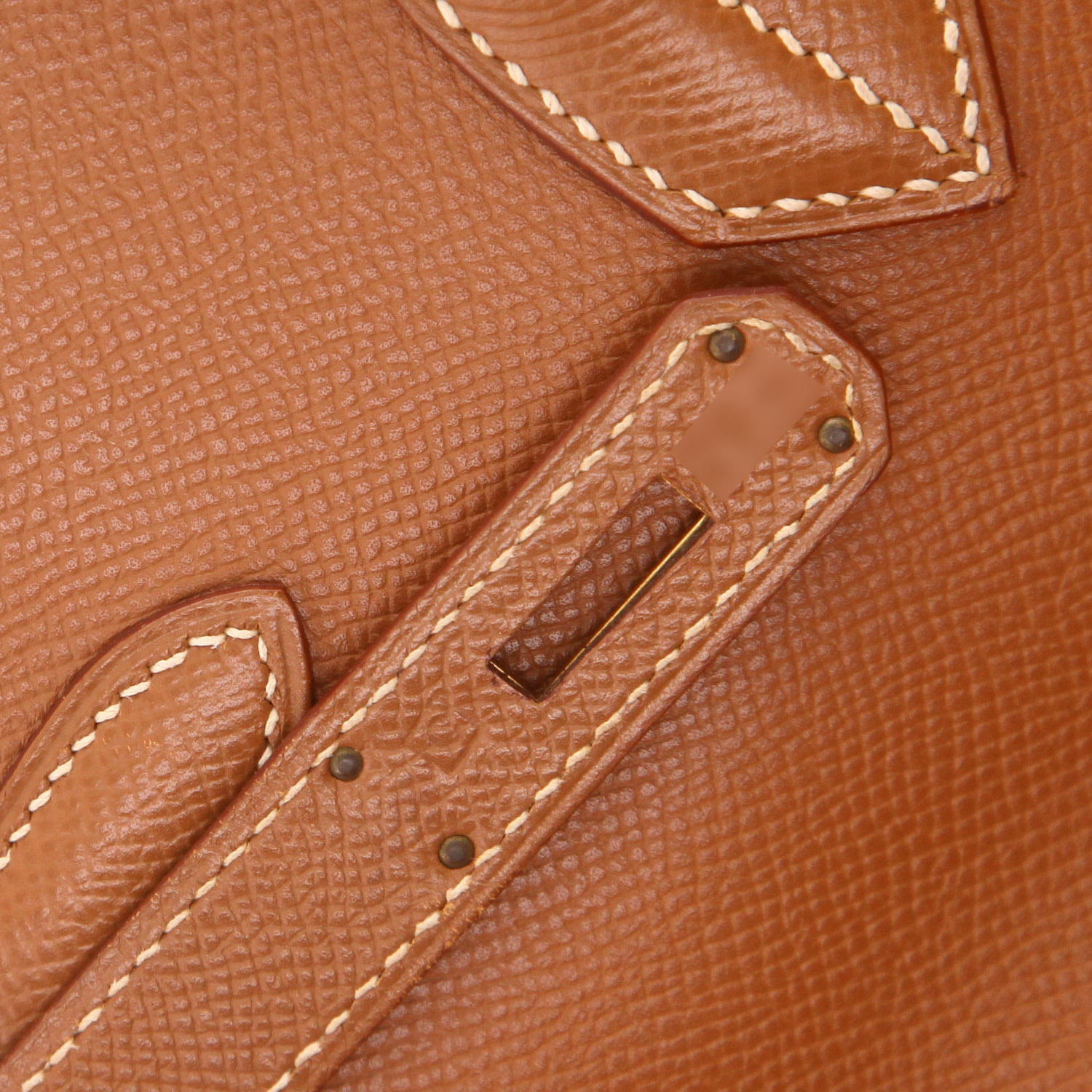 Sac à main Hermès  Birkin 35 cm en cuir Courchevel gold - Detail D4