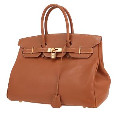 Bolso de mano Hermès  Birkin 35 cm en cuero Courchevel color oro