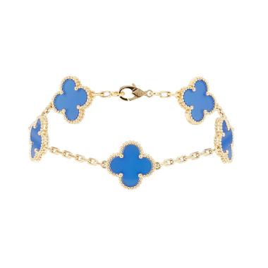 Pulsera Vintage Alhambra de Van Cleef & Arpels en oro amarillo y ágata azul
