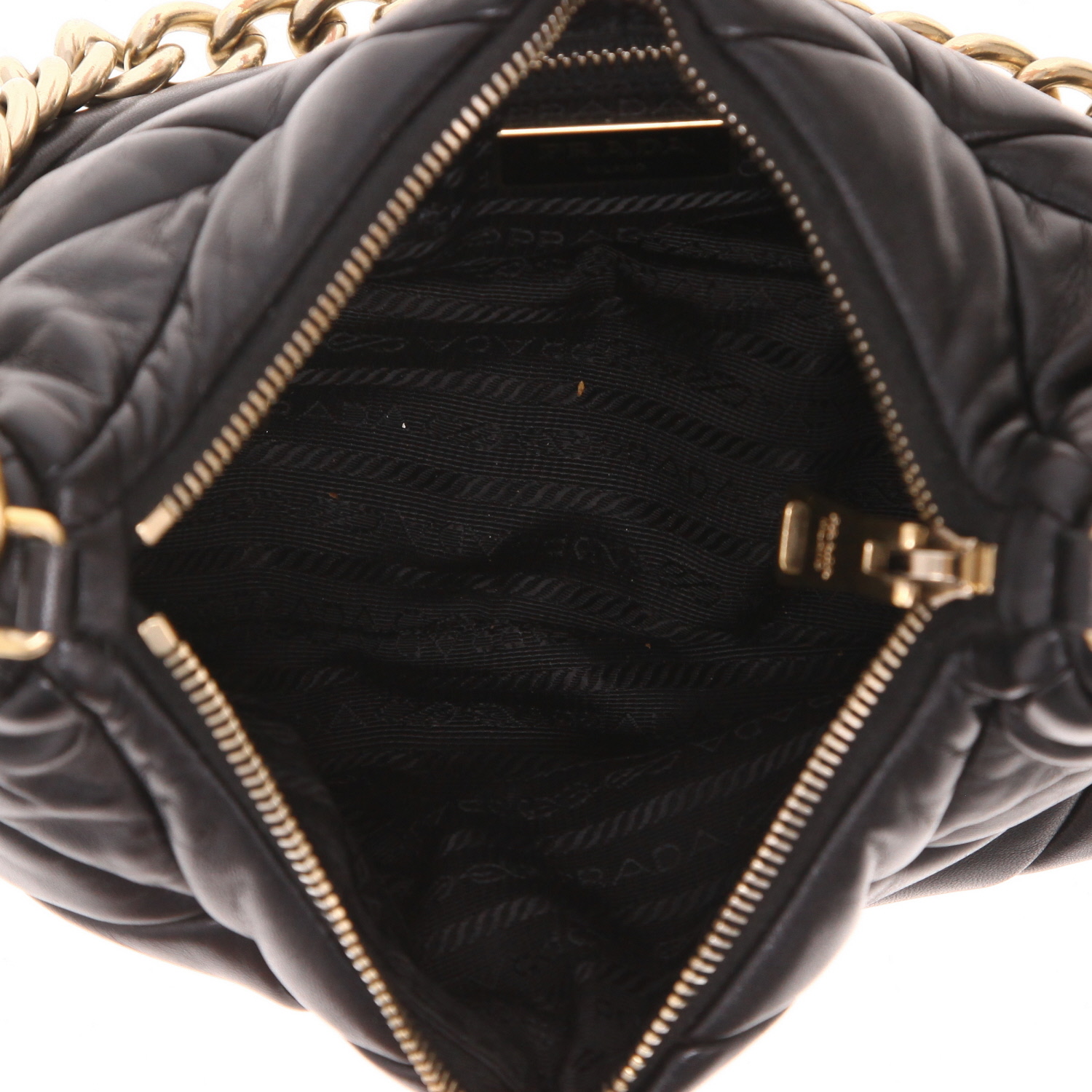 Borsa a tracolla Prada   in pelle trapuntata nera - Detail D3