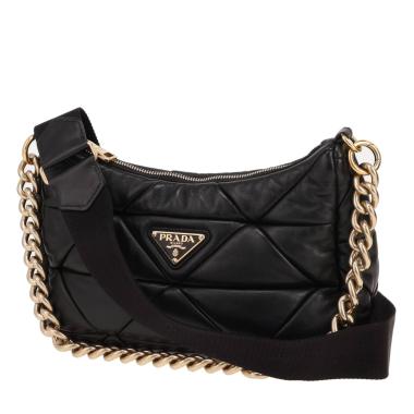 Sac bandoulière Prada   en cuir matelassé noir