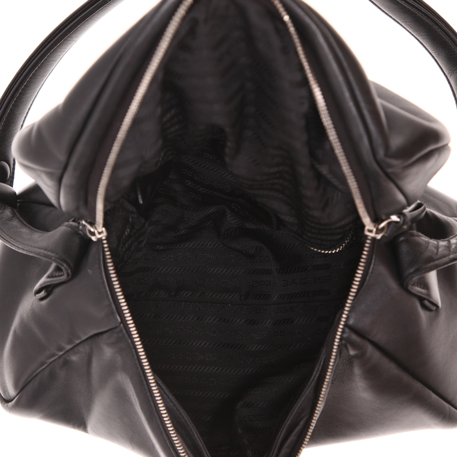 Borsa a tracolla Prada  Padded in pelle nera - Detail D3