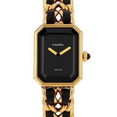 Montre Chanel Première taille M  en plaqué or Vers 1990
