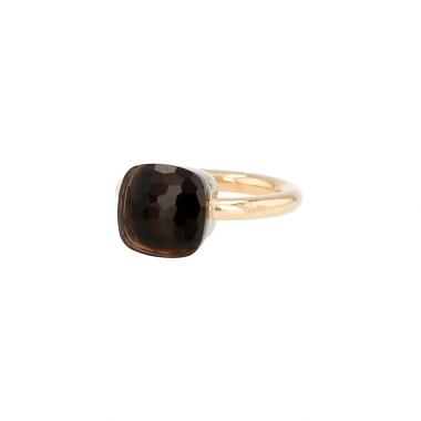 Pomellato Nudo Classic ring in pink gold and smoked quartz