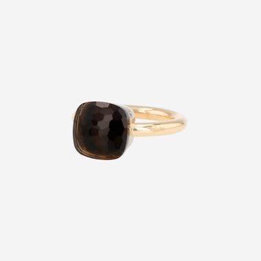 Pomellato Nudo Classic ring in pink gold and smoked quartz