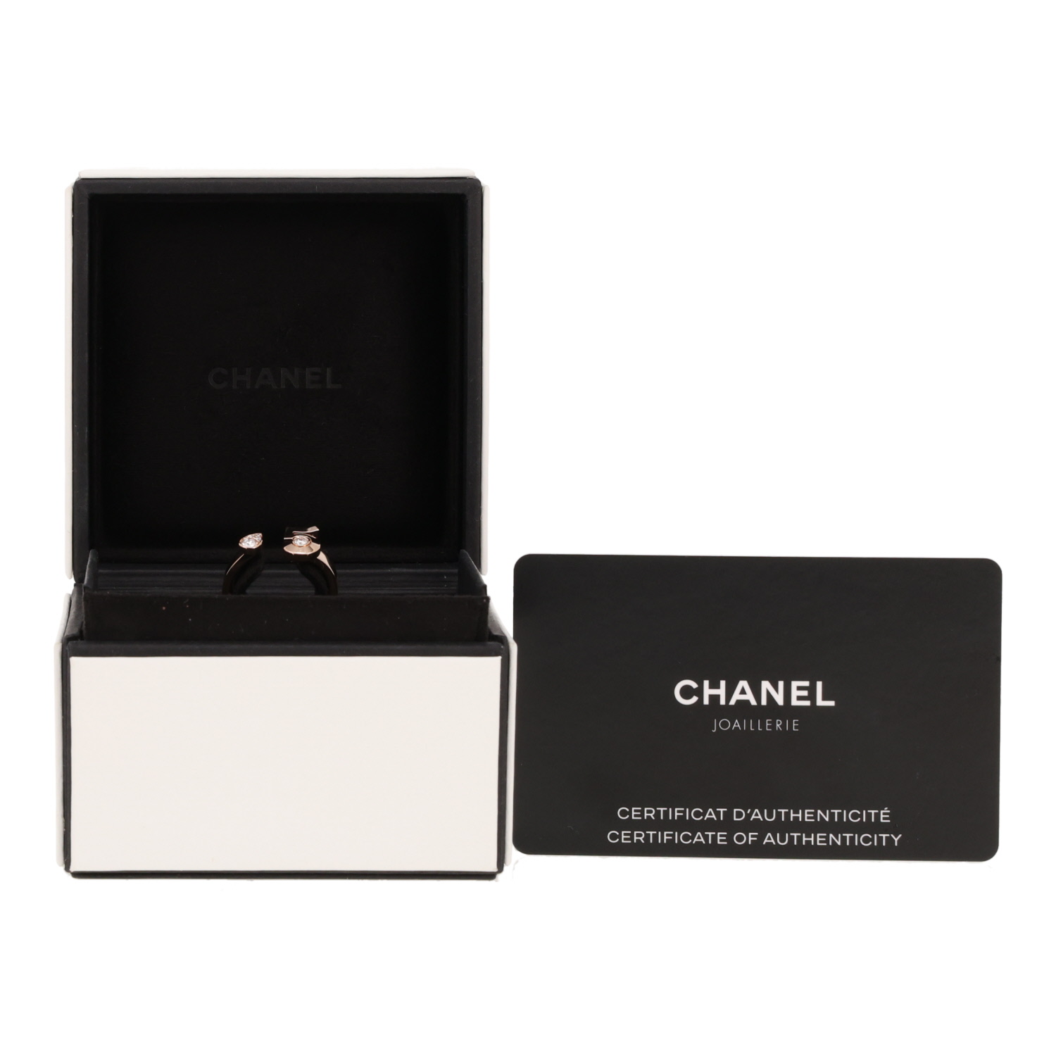 Chanel Extrait de N°5 open ring in beige gold and diamonds - Detail D2