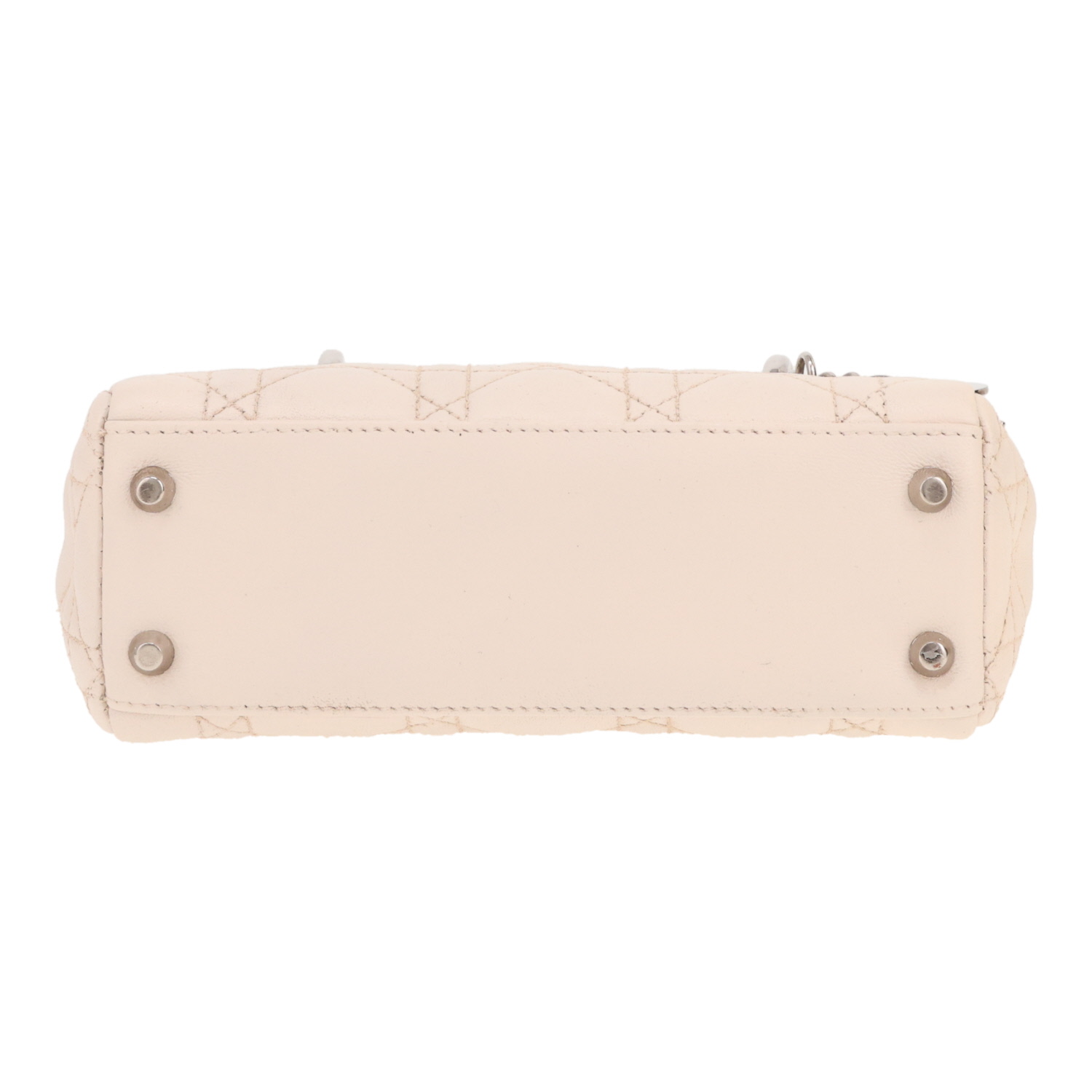 Dior  Lady Dior handbag  in white leather cannage - Detail D1