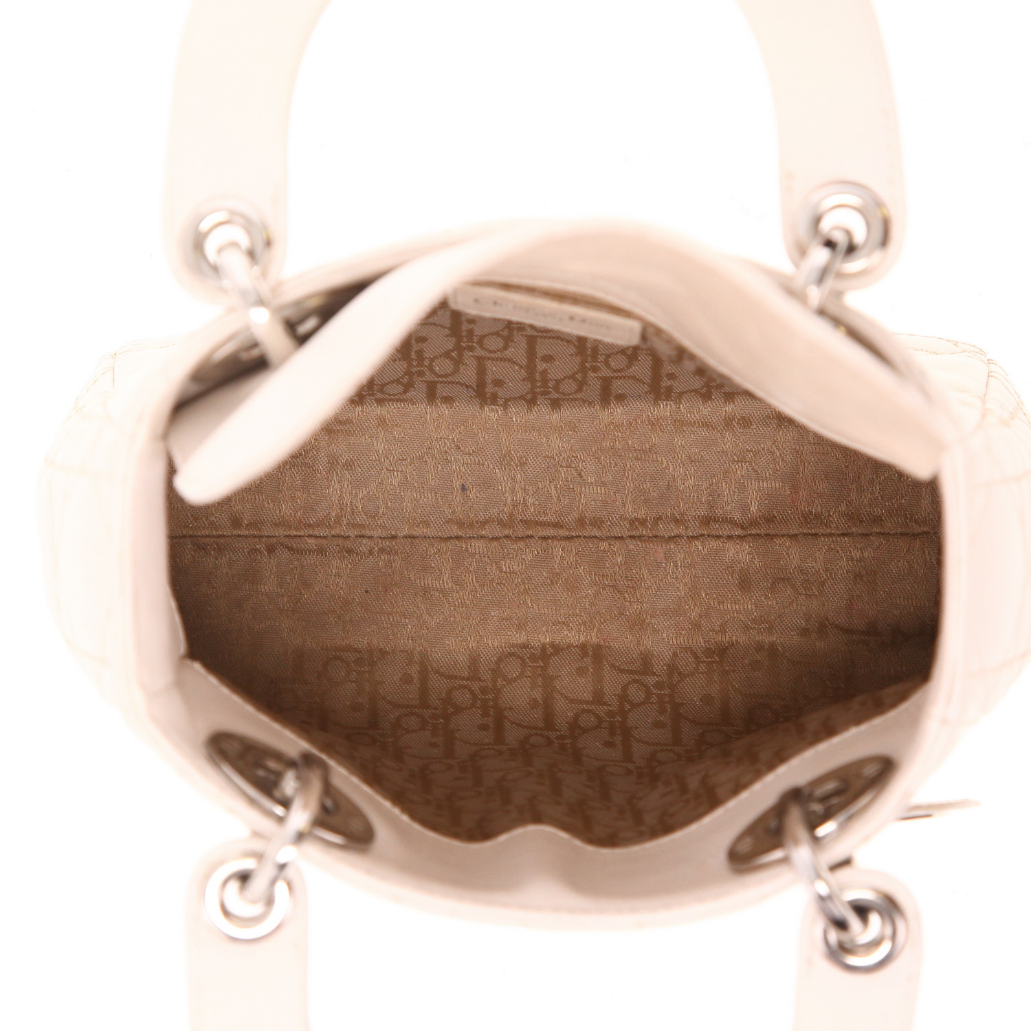 Sac à main Dior  Lady Dior en cuir cannage blanc - Detail D3