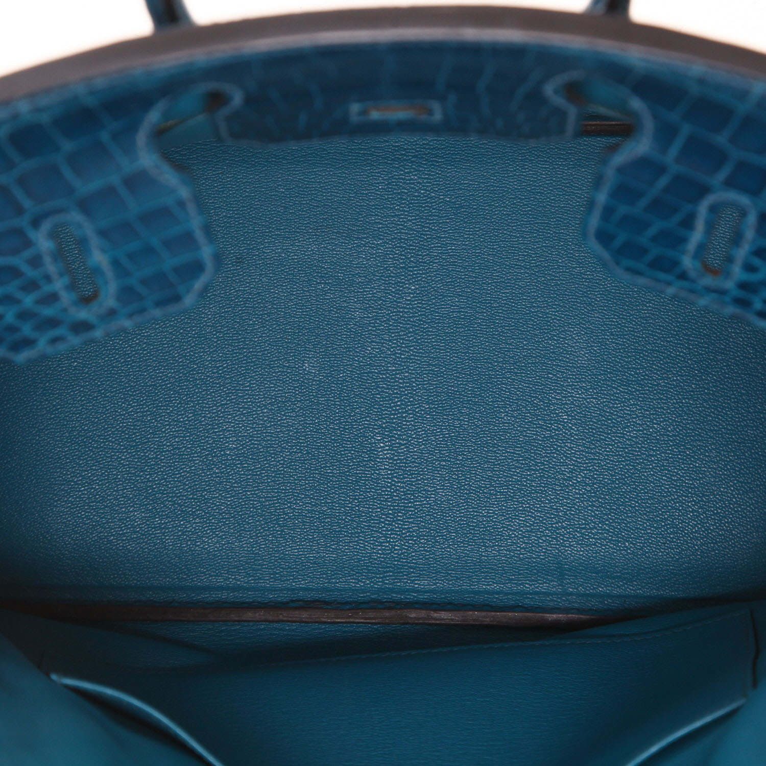 Borsa Hermès Birkin da 30 cm in coccodrillo niloticus, colore Blu Izmir - Detail D3