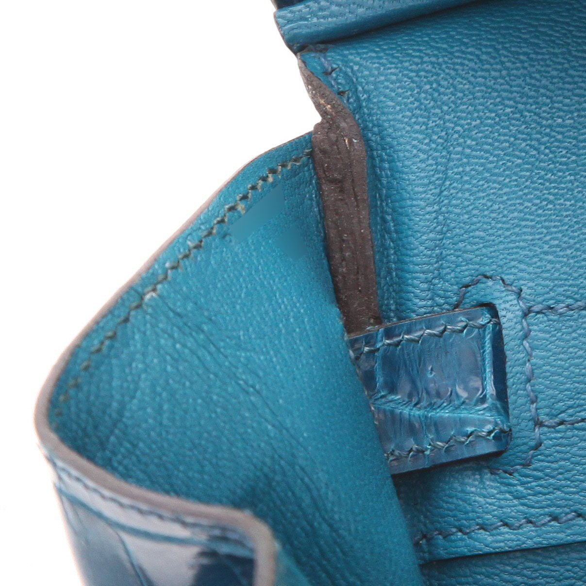 Bolso Hermès Birkin de 30 cm en cocodrilo nilótico azul Izmir - Detail D4