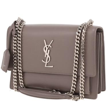 Bolso de mano Saint Laurent  Sunset en cuero color topo