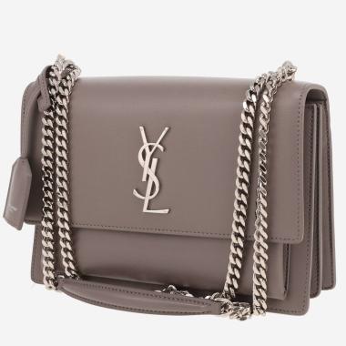 Bolso de mano Saint Laurent  Sunset en cuero color topo
