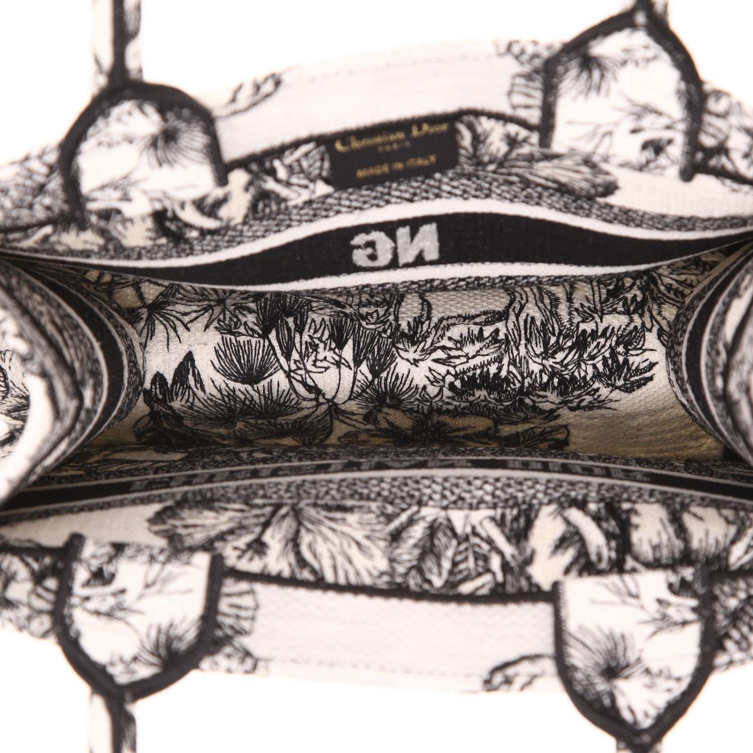 Shopping bag Dior  Book Tote modello piccolo  in tela bianca e nera - Detail D3