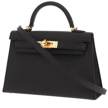 Borsa a tracolla Hermès Kelly da 20 cm in pelle Epsom Noir