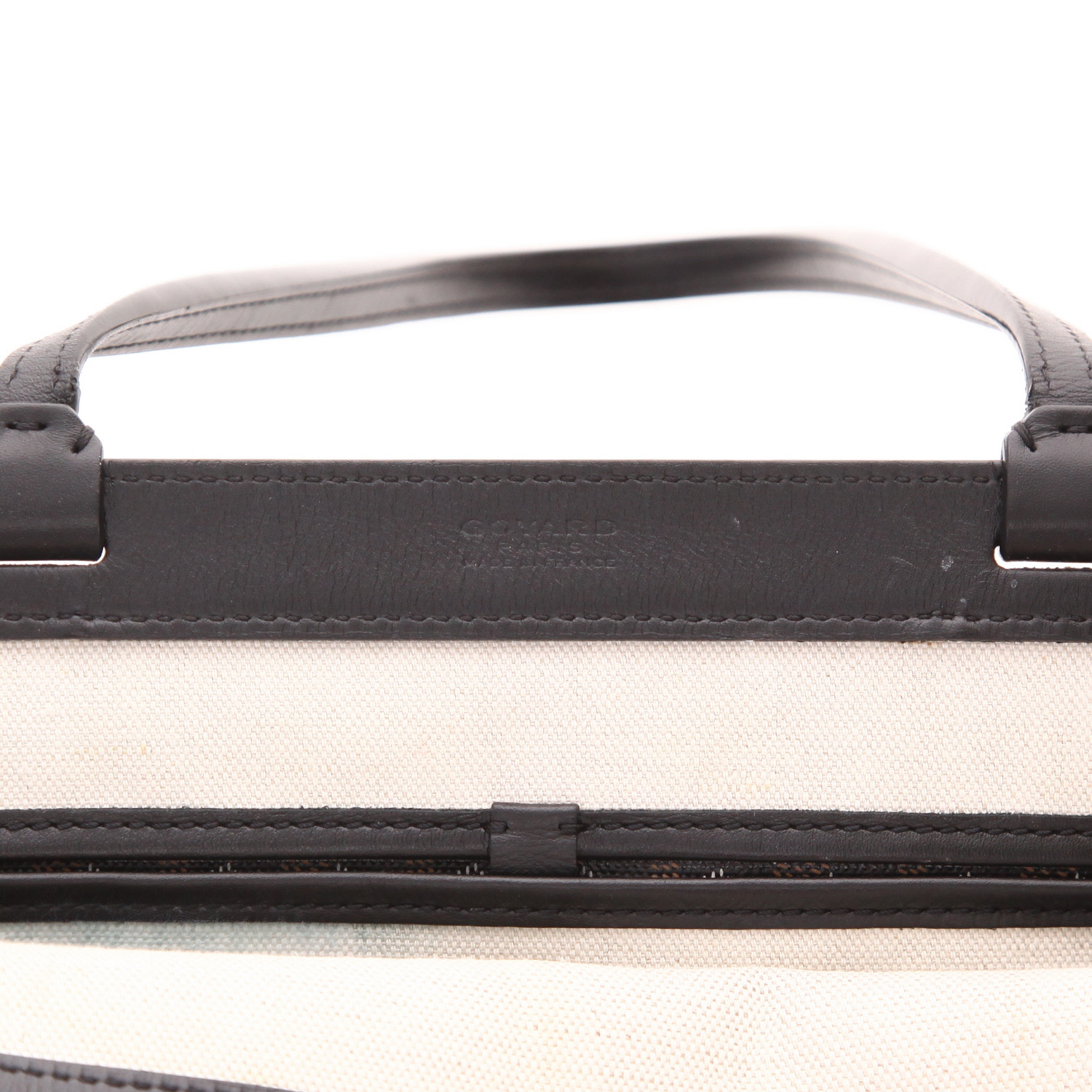 Bolso Cabás Goyard  Bellechasse en tela Goyardine negra y cuero negro - Detail D2