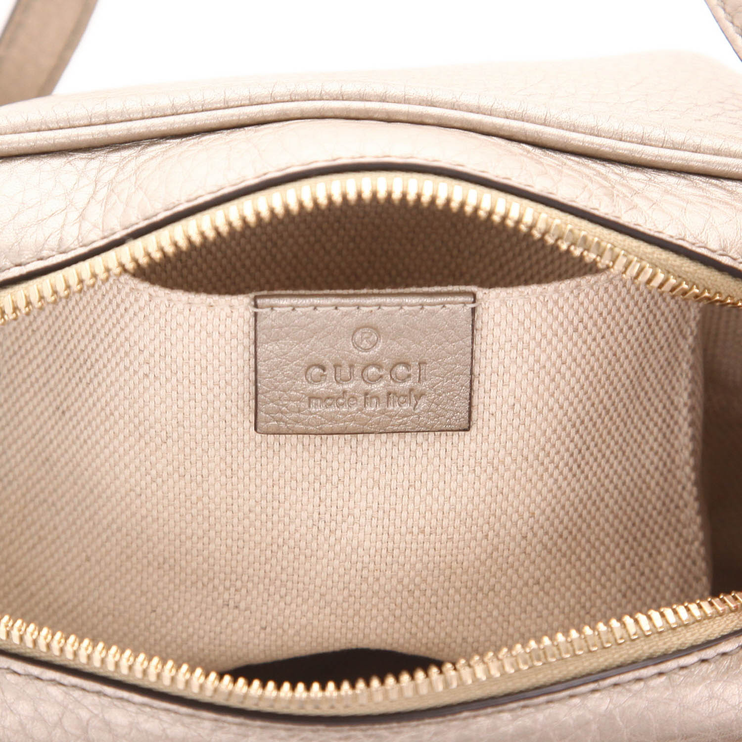Borsa a tracolla Gucci  Soho Disco in pelle martellata dorata - Detail D2