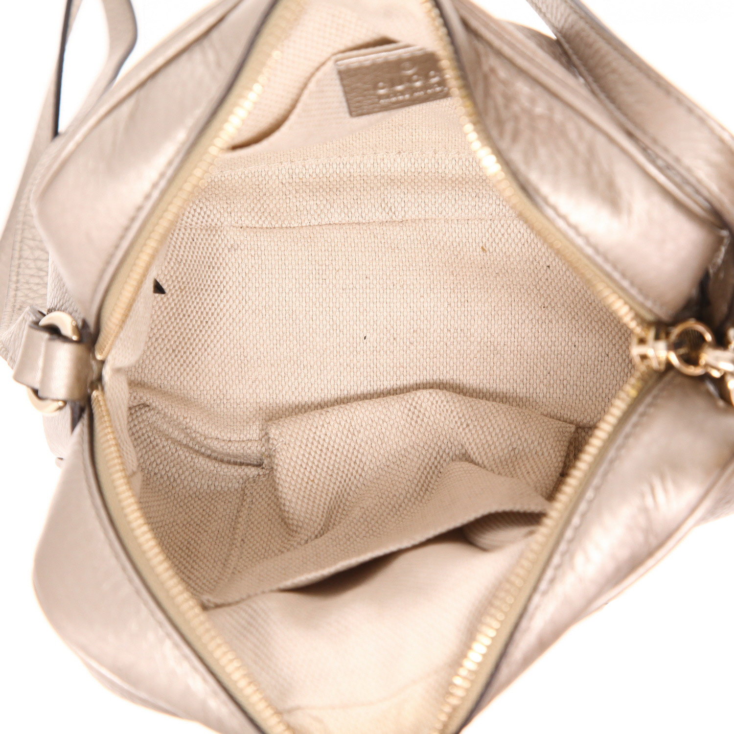 Gucci  Soho Disco shoulder bag  in gold grained leather - Detail D3
